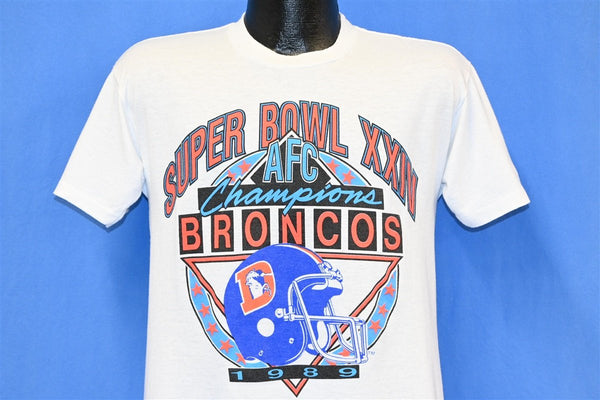 Vtg 1989 Denver Broncos Afc Champions T Shirt 50/50 Logo 7 Super Bowl XXIV