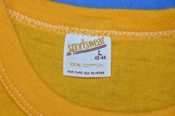 80s I.H. ReNEW Center Logo Yellow Sportswear t-shirt Medium - The Captains  Vintage