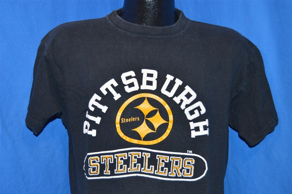 90s Steelers NFL Steelmark Logo Helmet Black Football T-shirt 