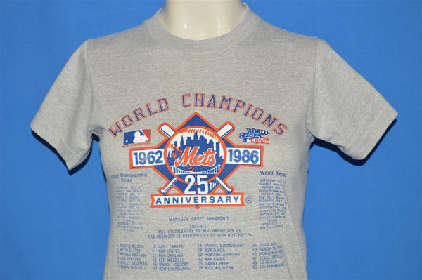 Vintage 80s 1986 New York Mets Tee Shirt Size L Large Vtg 