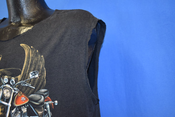 80s 3D Emblem Harley Davidson Live to Ride Sleeveless t-shirt