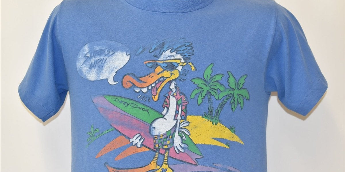 80s Dizzy Duck OP Ocean Pacific Surfer Beach t-shirt Medium  display picture 1