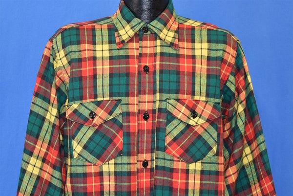 60s Frostproof Green Red Yellow Plaid Shirt Large – The Captains