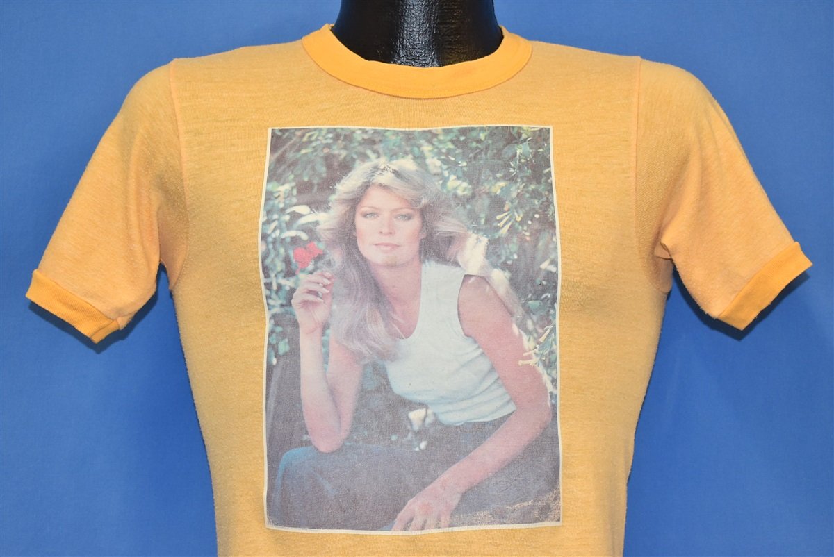 thumbnail image 2 of Charlie's Angels Retro T-Shirt – 70s TV Show Farrah Fawcett Movie Fan Tee – White Cotton 2 of 2