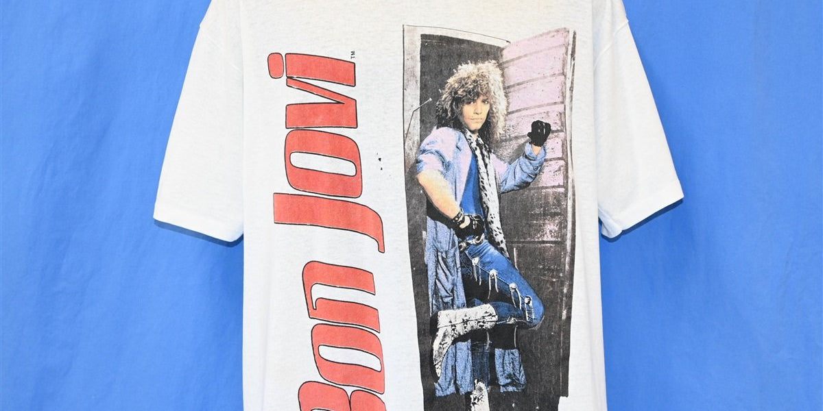 80s Bon Jovi Slippery When Wet World Tour t-shirt Extra Large
