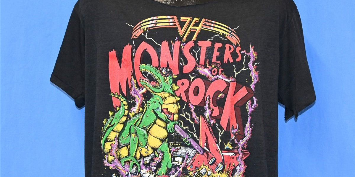 1988 monsters of rock tour dates 80s Van Halen Monsters Of Rock Tour 1988 Cut Neck t-shirt Large – The Captains Vintage