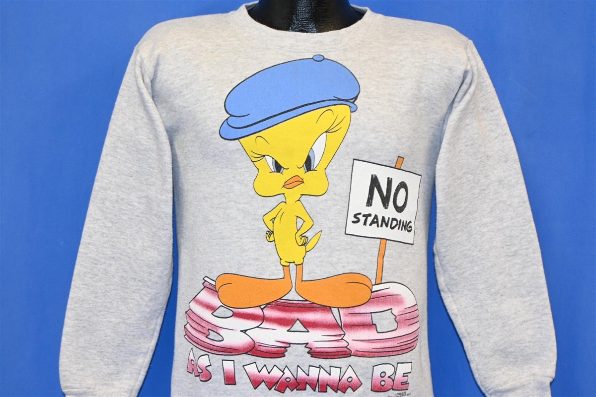 90s Tweety Bird Looney Tunes Bad Cartoon Sweatshirt Youth Large