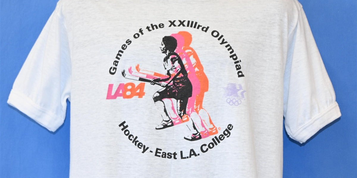 80s LA 84 Olympics Los Angeles 1984 Hockey t-shirt Large – The Captains  Vintage