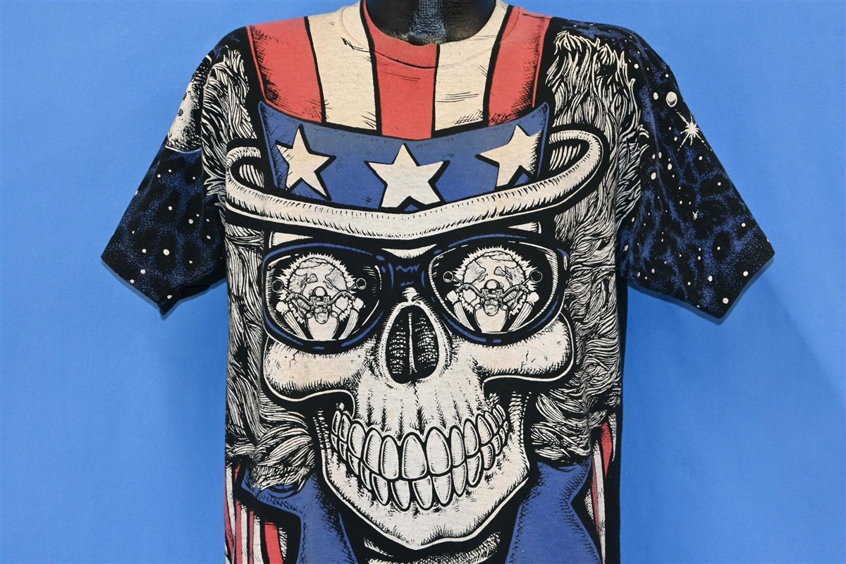 90s Grateful Dead Uncle Sam All Over Print Skull t-shirt Large