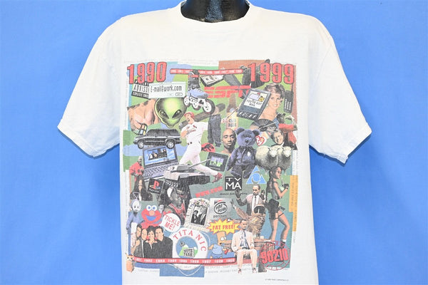 90s Pop Culture Trends Collage 1990-1999 Decade t-shirt Large