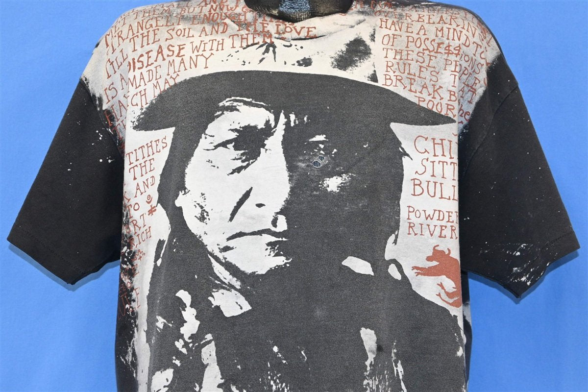 80s Mosquitohead Sitting Bull All Over Print t-shirt Extra Large