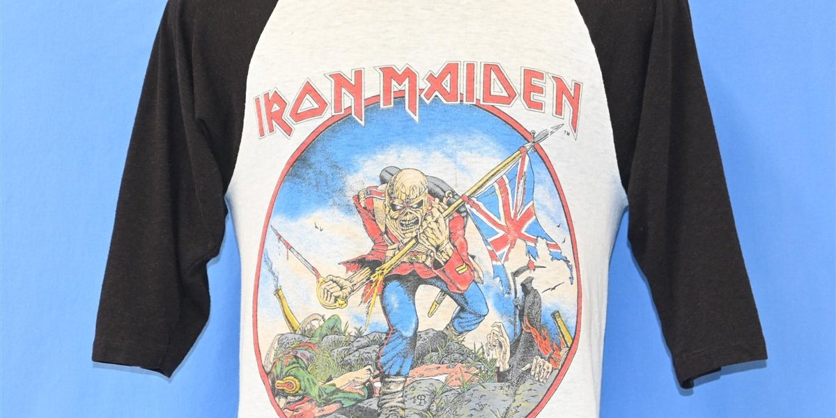 80s Iron Maiden World Piece Tour Eddie Raglan t-shirt Medium – The