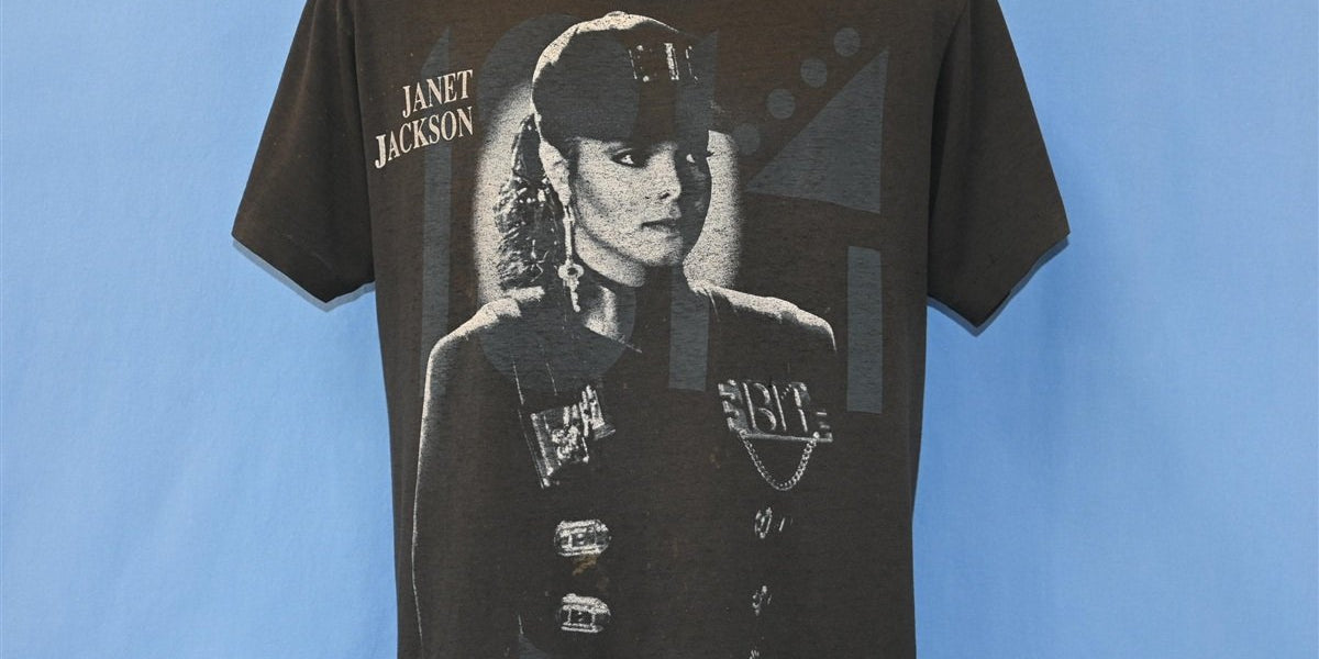 90s Janet Jackson Rhythm Nation Tour 1990 Black t-shirt Large