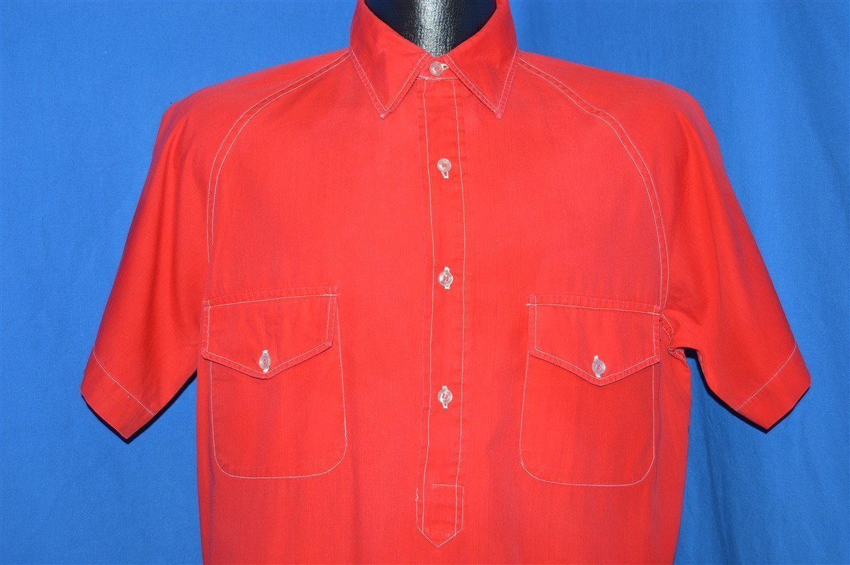 60s dress shirt Vintage 60s Van Heusen Dress Shirt: Ochre Yellow, 44" Chest