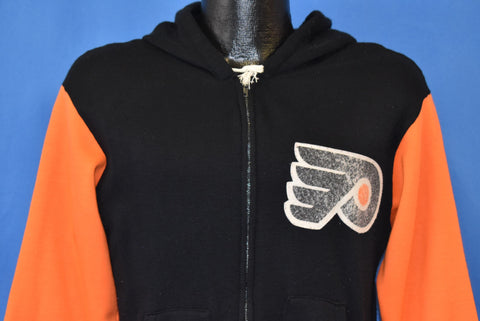 80s Philadelphia Flyers Patch Hooded Track Jacket Medium