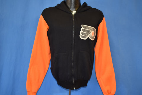 80s Philadelphia Flyers Patch Hooded Track Jacket Medium