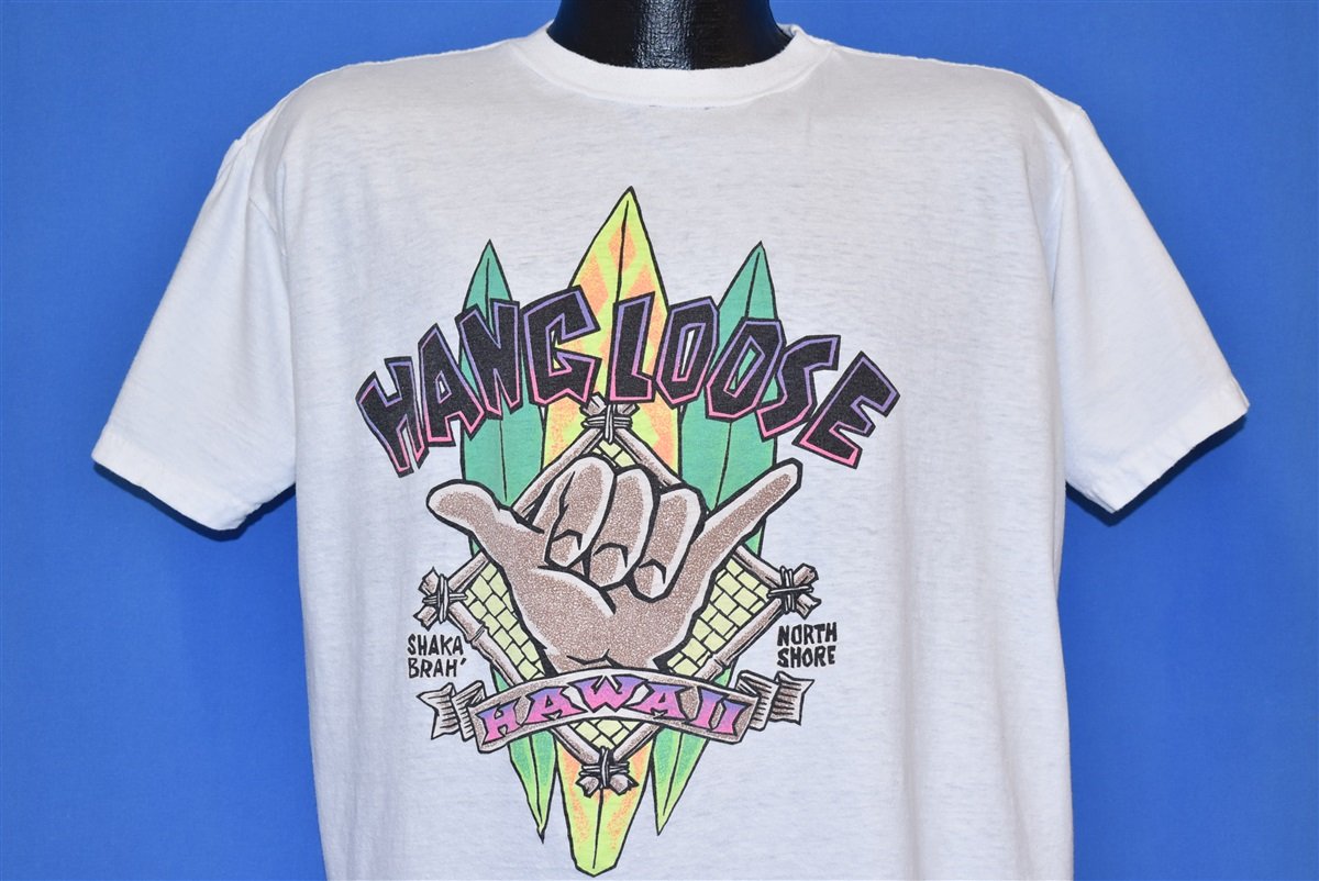 90s Hang Loose Hawaii Shaka Brah Surfing t-shirt Extra Large – The