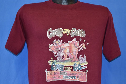 80s Cows May Come Funny Iron On t-shirt Medium
