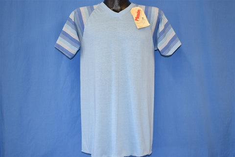 80s NWT Blue Stripe Raglan t-shirt Medium