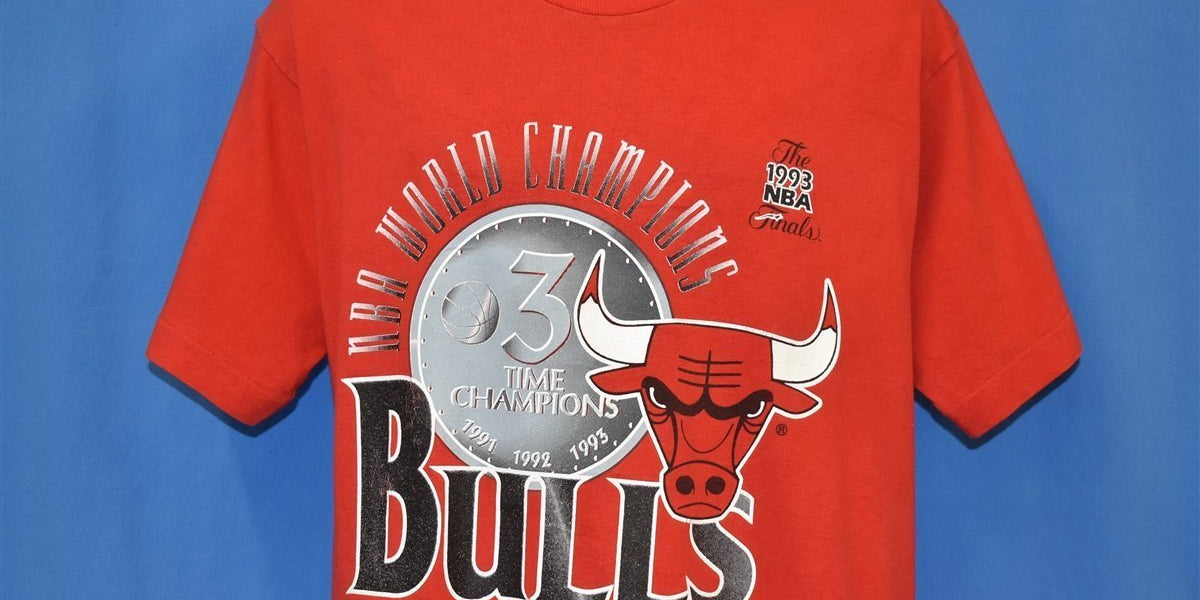 90s Chicago Bulls 3 Time Champ 1993 NBA Finals t-shirt Large – The 