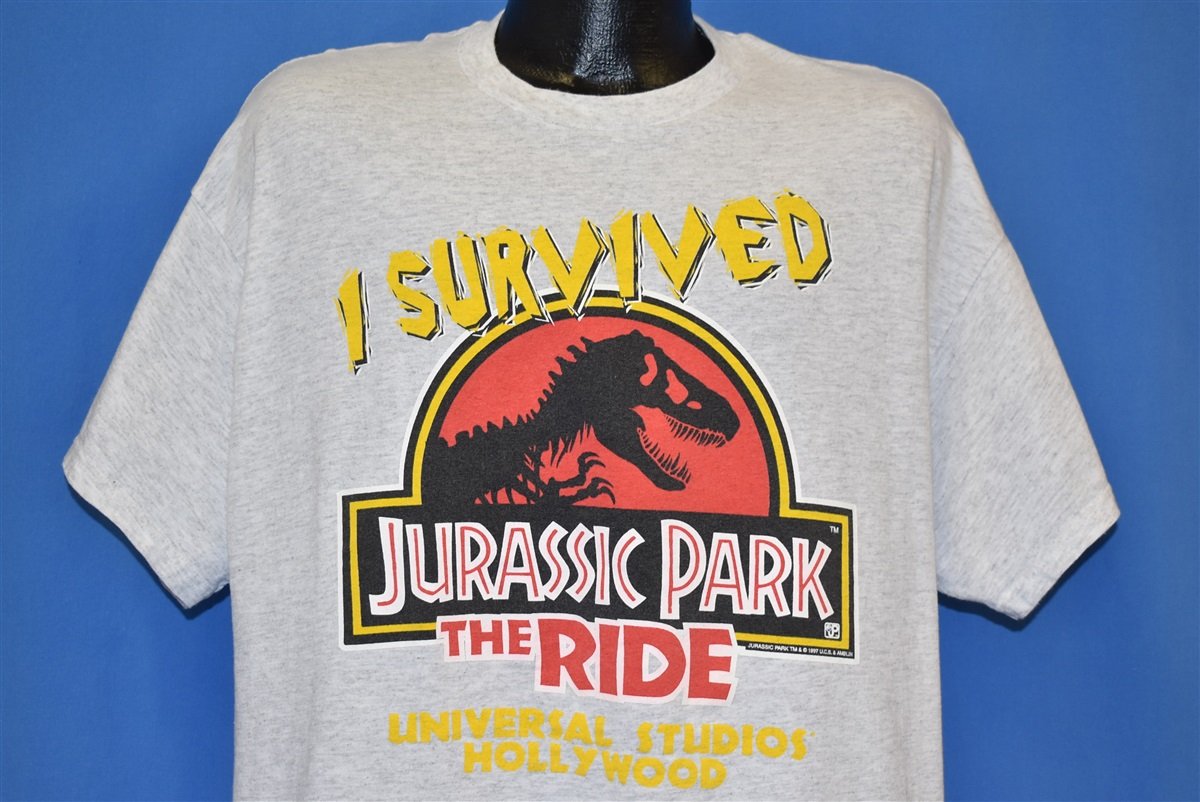 90s I Survived Jurassic Park the Ride t-shirt Extra Large - The