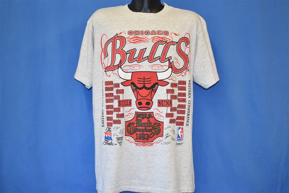 Vintage Chicago Bulls T Shirt Double 3 Peat 90's Michael Jordan