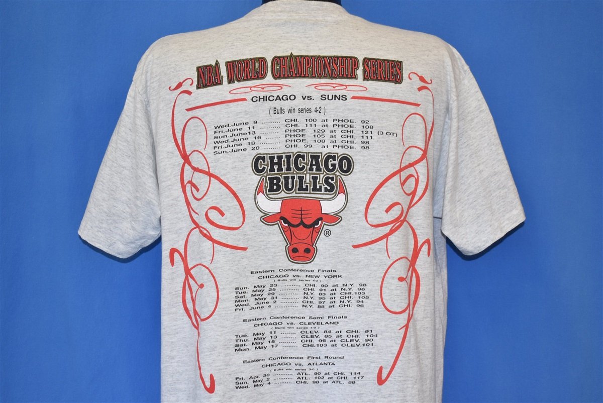 90s Chicago Bulls 1993 NBA Finals Bracket t-shirt Large - The Captains  Vintage