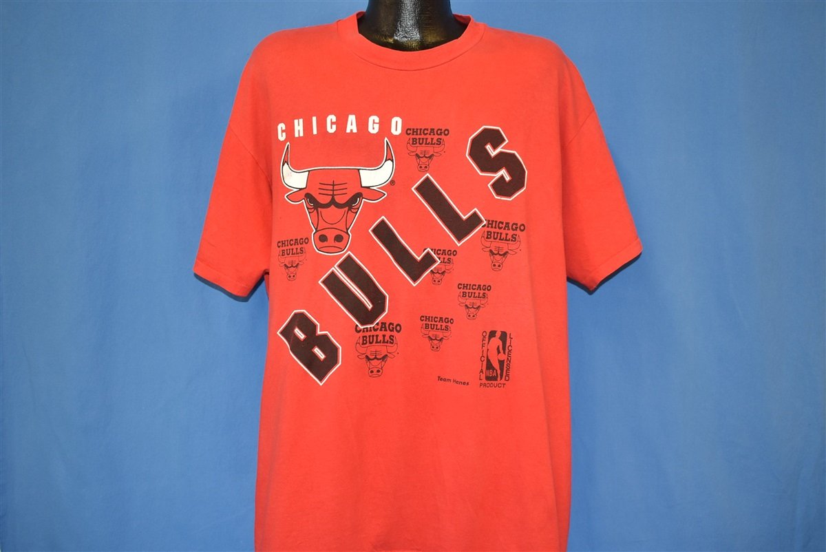 NBA Chicago Bulls adidas Red Cotton Logo T Shirt Men 2XL