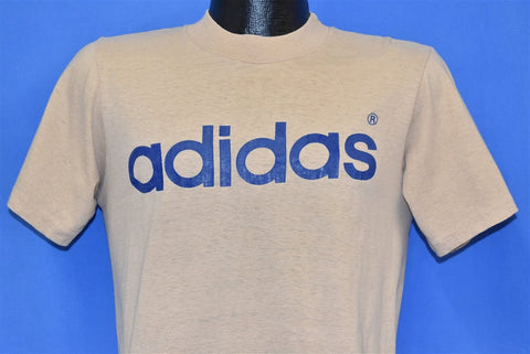 70s Adidas Spell Out Logo Beige t-shirt Small