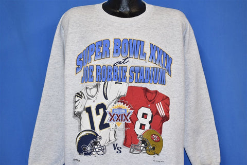 90s Super Bowl XXIX 49ers Chargers Football Sweatshirt Large