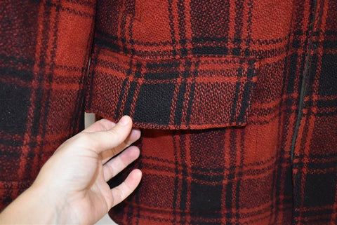 30s Duxbak Utica Wool Mackinaw Plaid Jacket Large