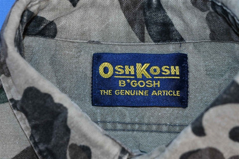 80s Osh Kosh Camo Flannel Button Front Shirt Large