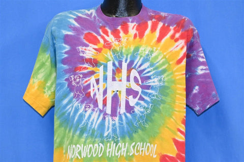 90s Norwood High School Rainbow Tie Dye t-shirt Extra Large