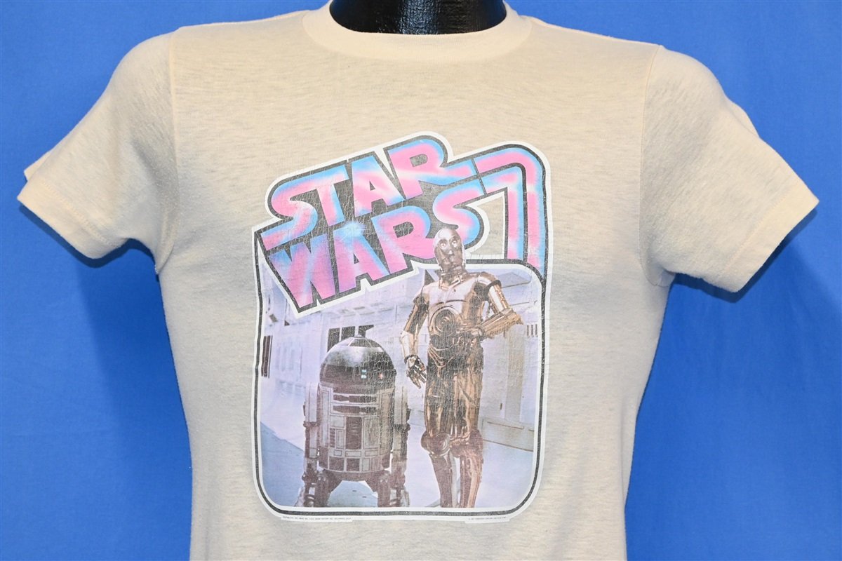 omgivet Europa Observere 70s Star Wars R2D2 C-3PO Iron On Movie t-shirt Extra Small - The Captains  Vintage