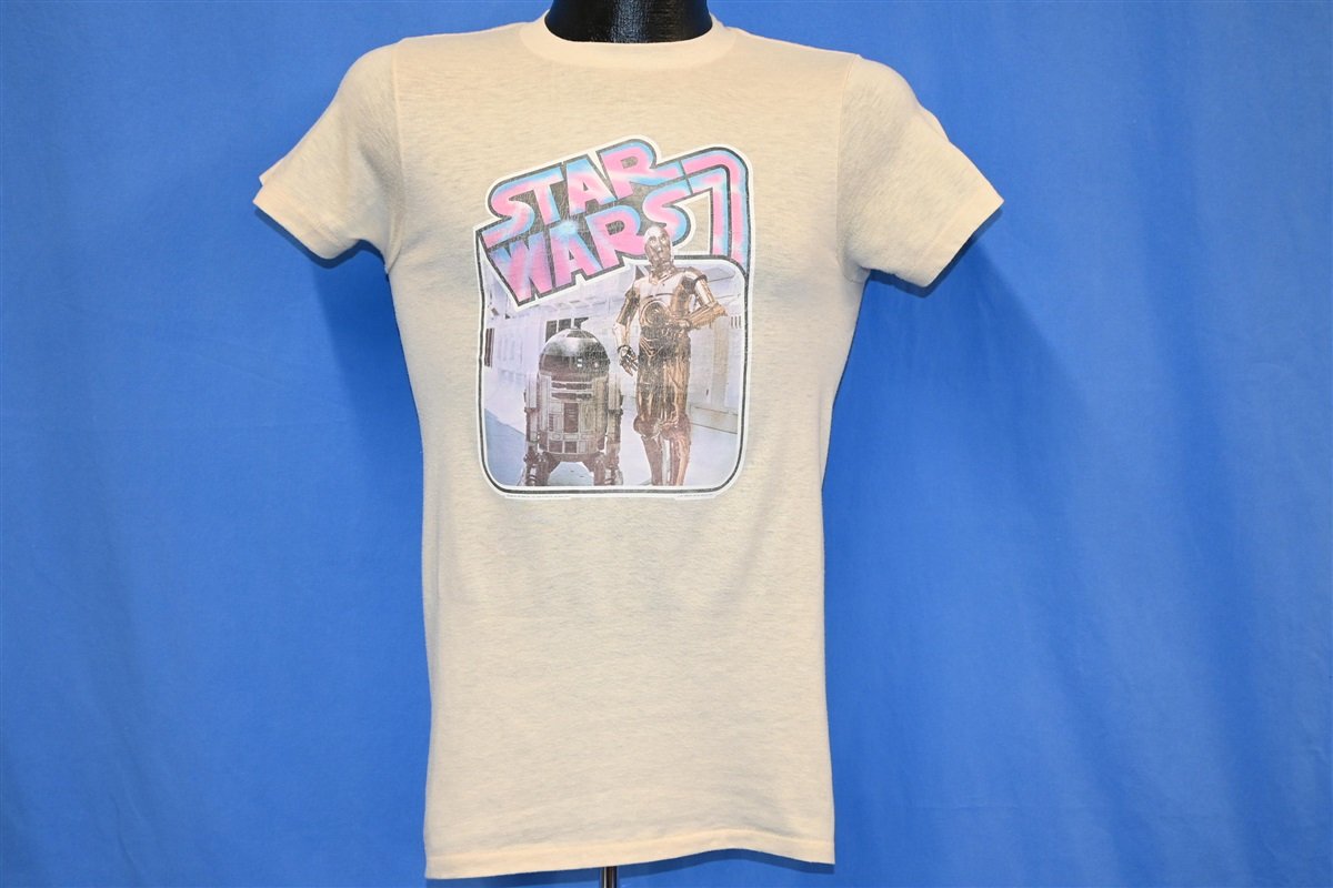 70s Star Wars R2D2 C-3PO Iron On Movie t-shirt Extra Small - The