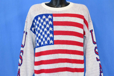 80s USA American Flag United States Sweater Large
