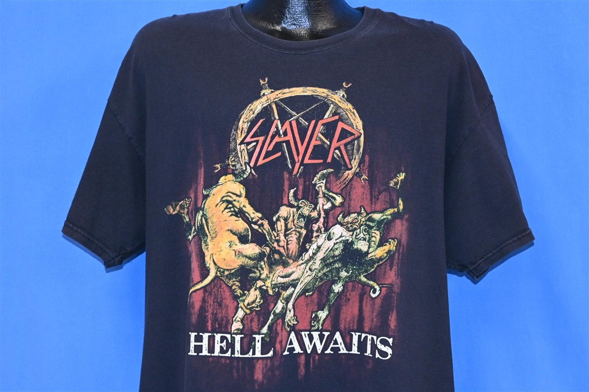 Om indstilling Fest inkompetence 90s Slayer Hell Awaits Thrash Metal Rock t-shirt Extra Large - The Captains  Vintage