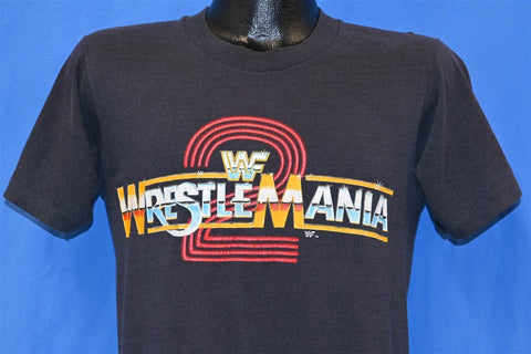 80s Wrestlemania 2 WWF WWE Promo Wrestling t-shirt Small