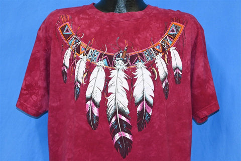 90s Feather Necklace Native American Glitter t-shirt Medium