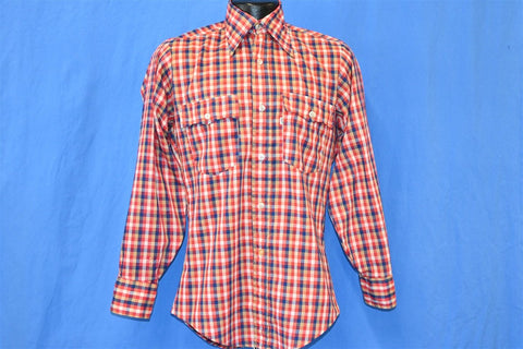 80s Levis Plaid Red White Blue Shirt Small