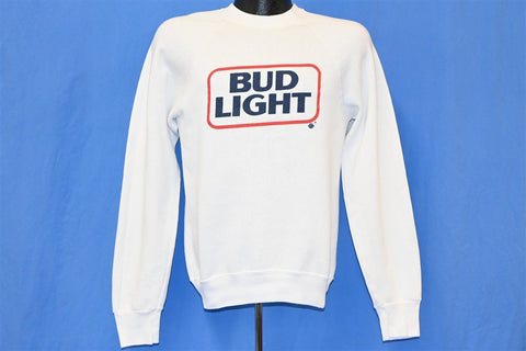 90s Bud Light Beer Logo Budweiser White Sweatshirt Small