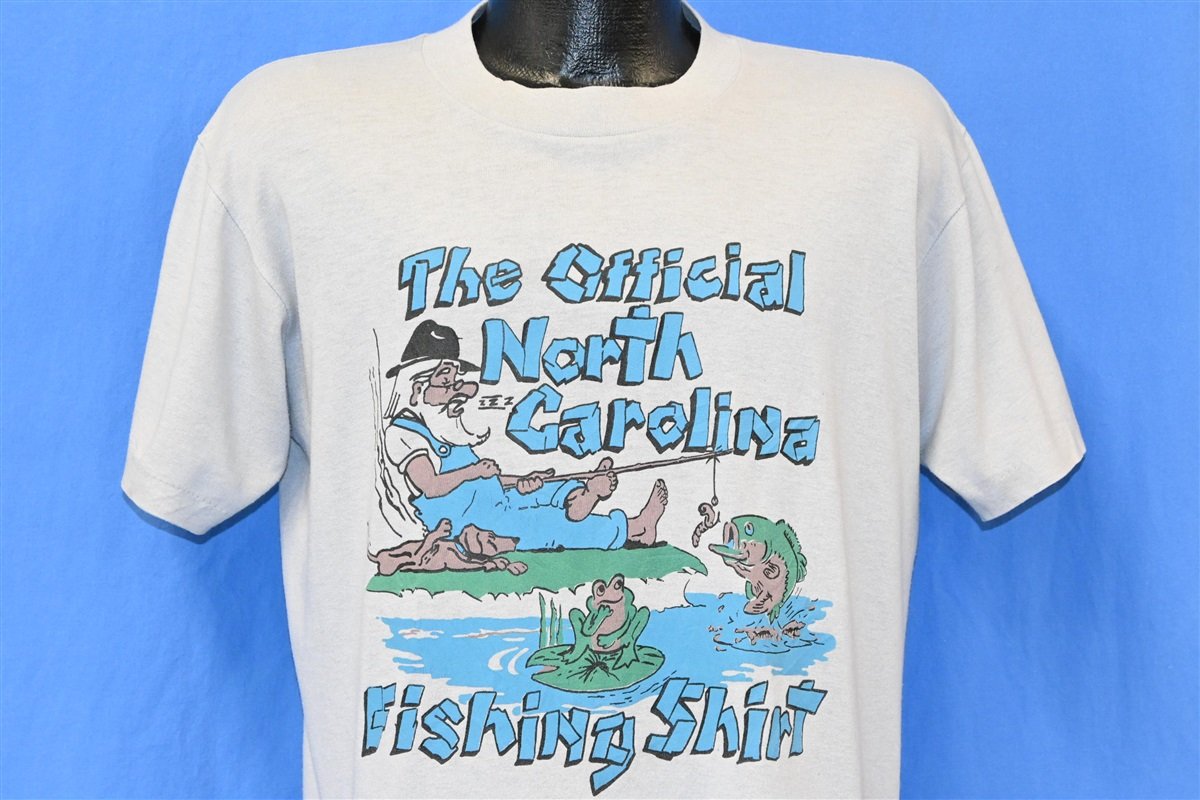 80s Official North Carolina Fishing Shirt Funny t-shirt Large – The  Captains Vintage