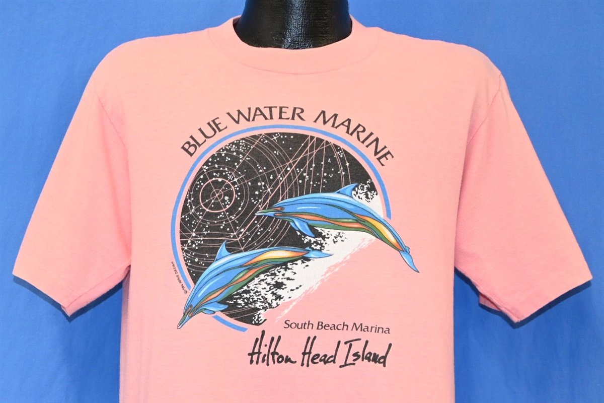 80s Hilton Head Island Blue Water Marine Dolphins t-shirt Large – The  Captains Vintage