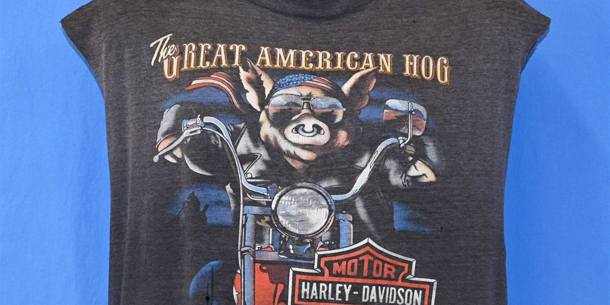 ハーレーダビッドソン Tシャツ HOG POWER ビンテージ - バイクウェア・装備