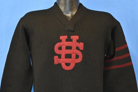 30s Shaw University Striped Spalding College Sweater Medium
