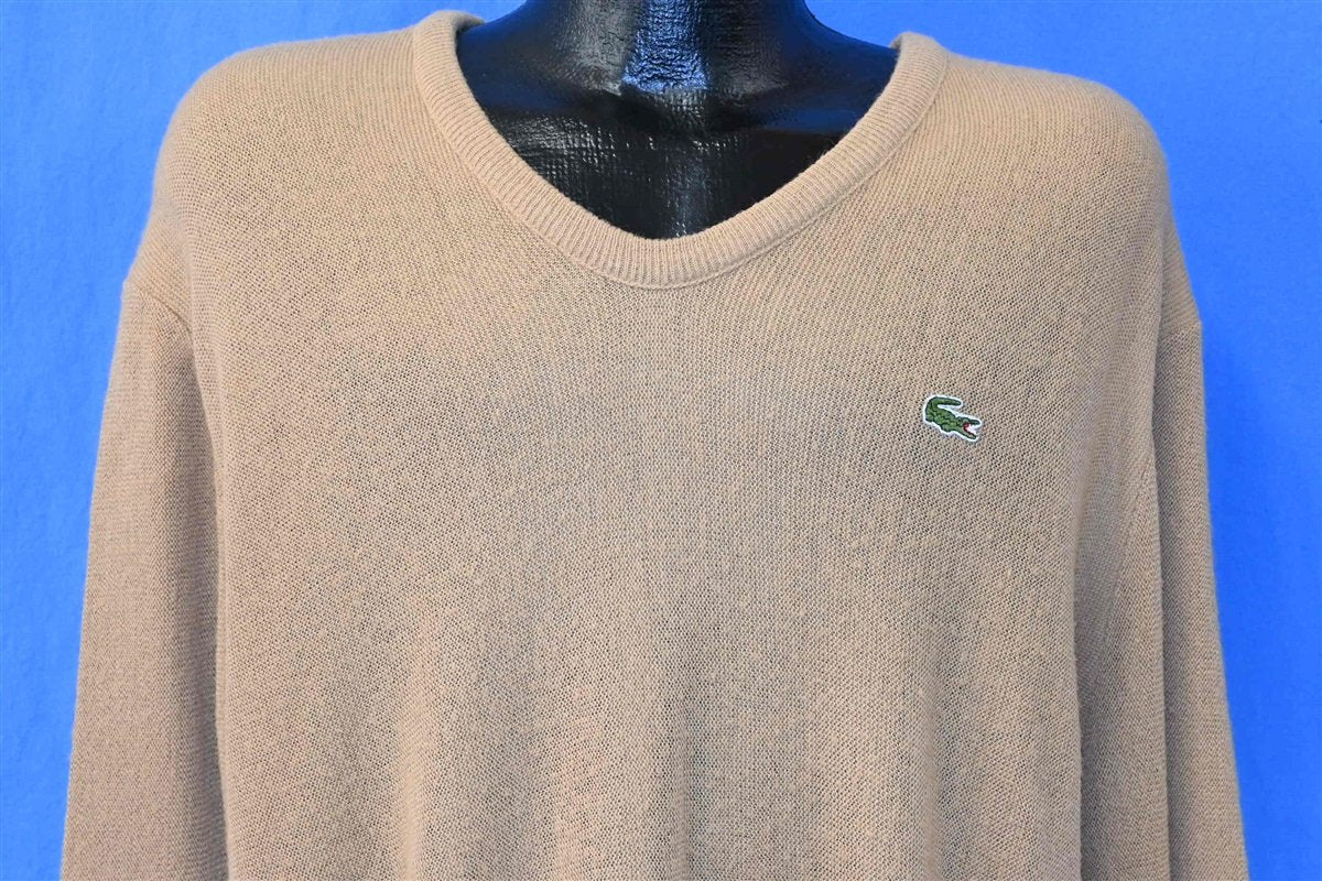 60s Lacoste V-Neck Pullover Sweater Extra Large - The Vintage