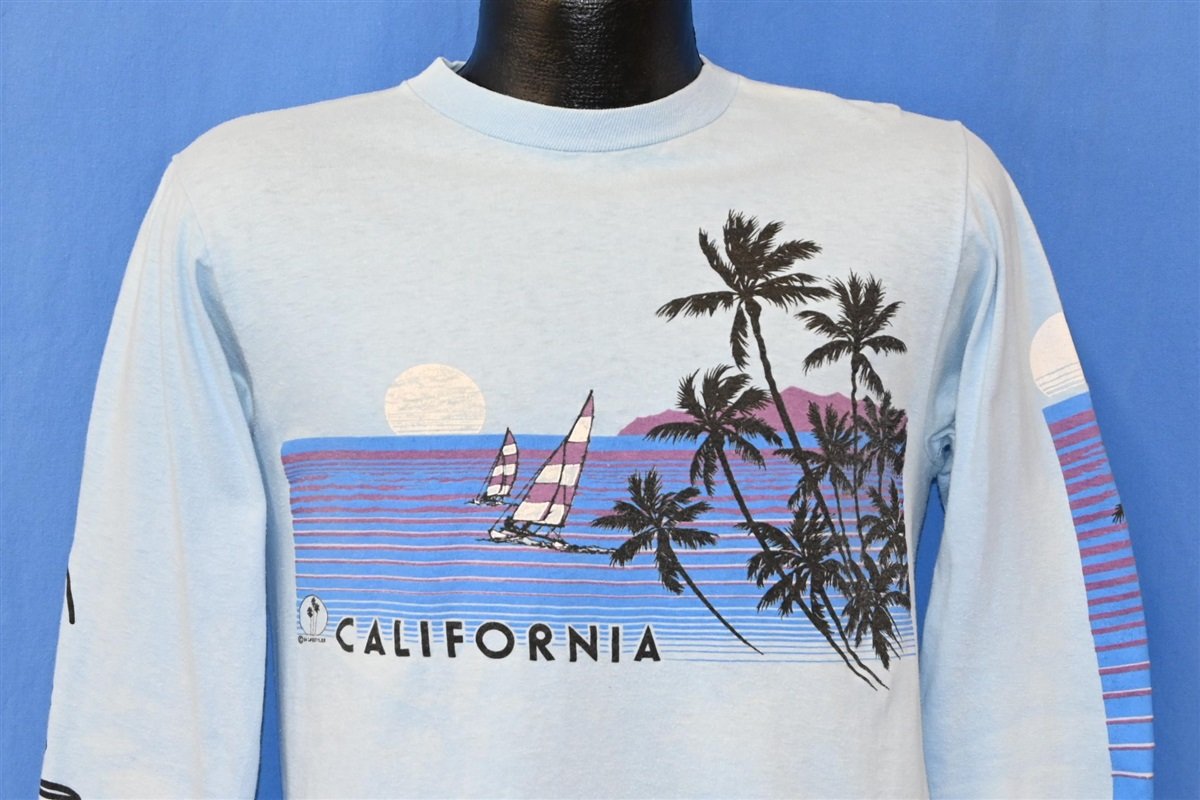 80s California Newport Beach Palm Trees Sailboats t-shirt Small