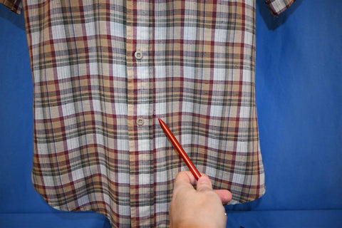 80s Levis Plaid Short Sleeve Brown Button Down Shirt Medium