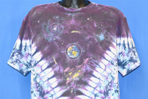 90s Tie Dye Space Stars Planets Moon t-shirt Extra Large