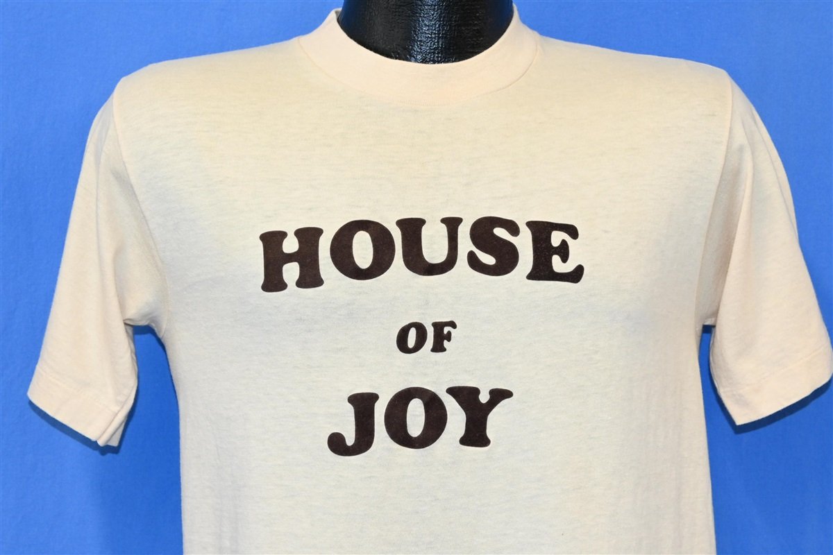 70s House Of Joy Club Flocked Iron On Letters t-shirt Small - The Captains  Vintage
